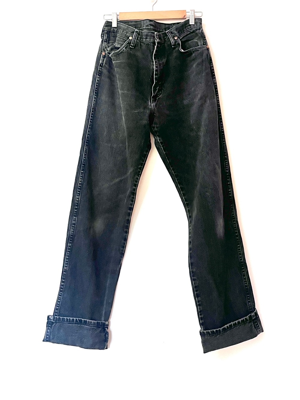 Vintage Wrangler Cowboy Washed Black Straight Leg Jeans